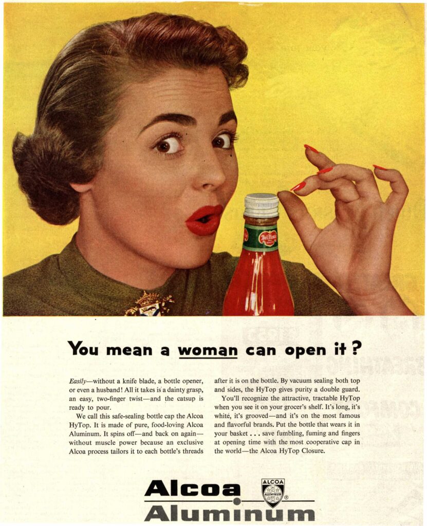 Old newspaper advertisement with woman
