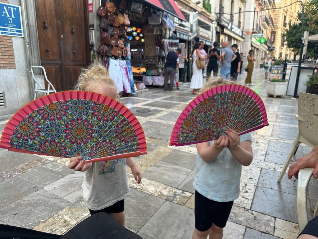 The girls having so much fun exploring in Spain