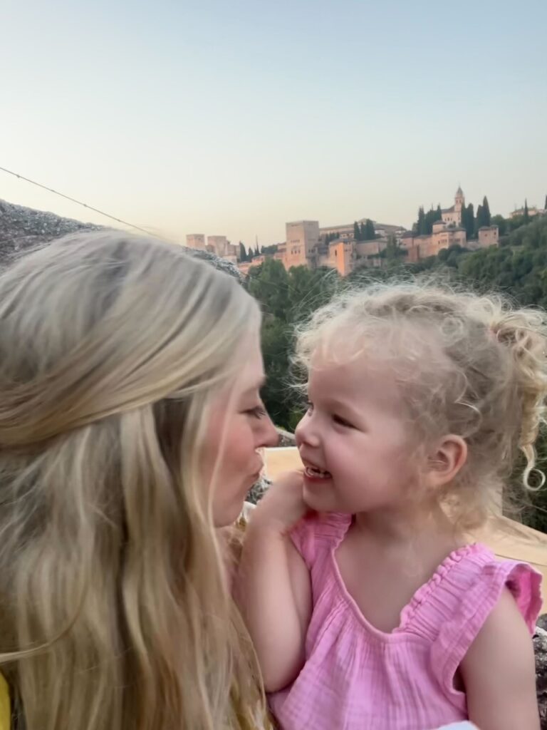 Enjoying Spain with my twin girls