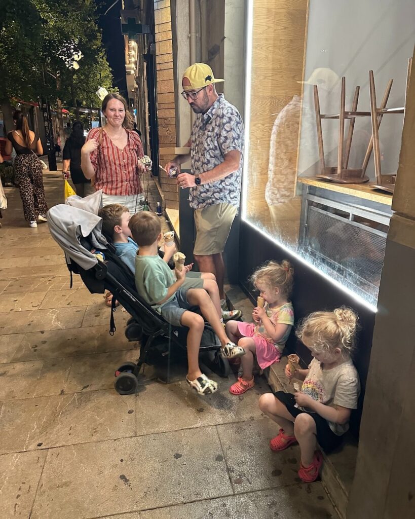 The girls also had an ice cream celebration after their first day at school!