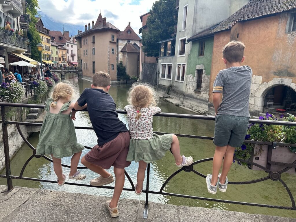 All four kids in Annecy France