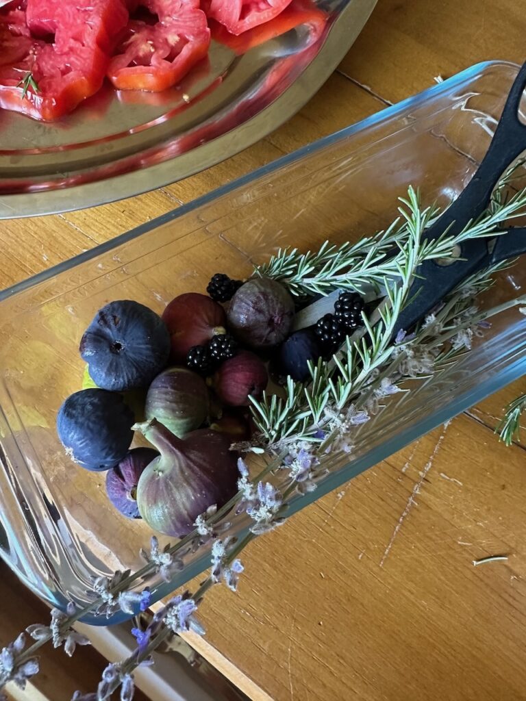 Fresh figs, lavender and rosemary